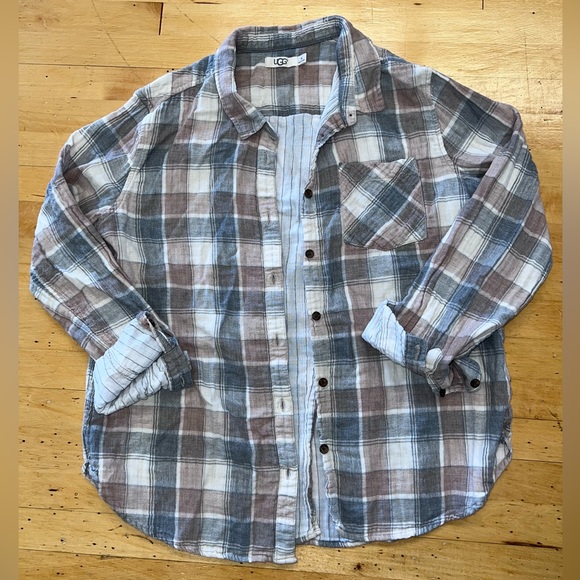 UGG Women’s Plaid Shirt - Relaxed Open Back - XL - Picture 1 of 7